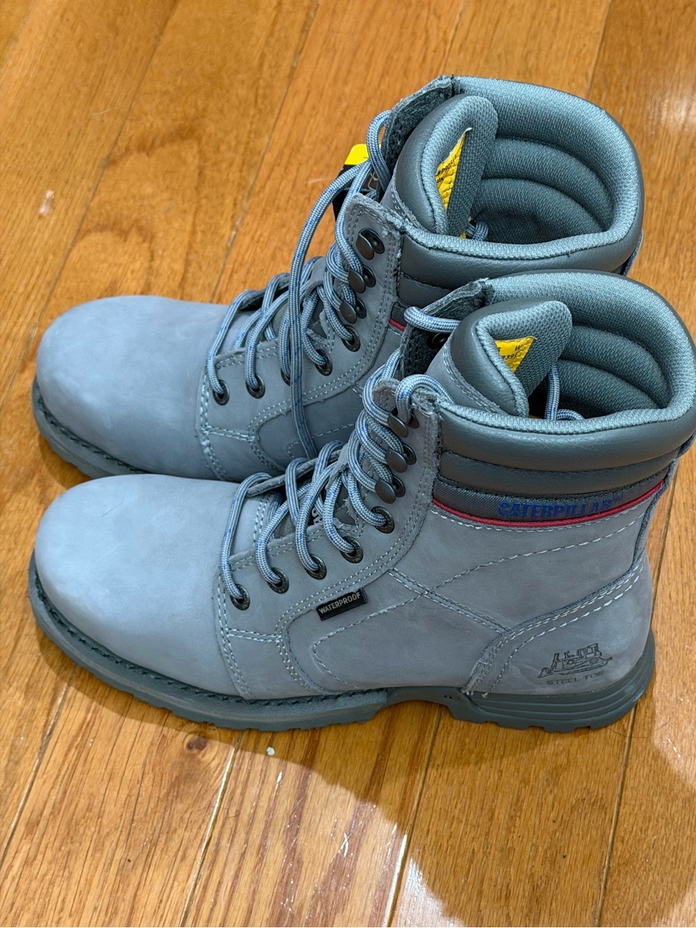 Caterpillar Echo Waterproof Steel Toe Work Boots Women’s Size 8.5 Frost Grey